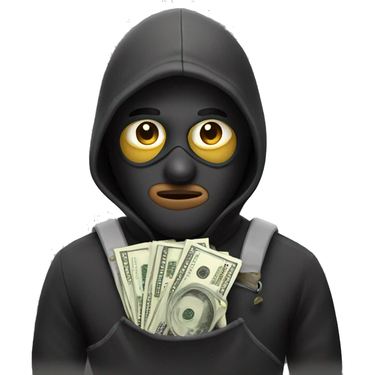 Robber with a bag of money  emoji