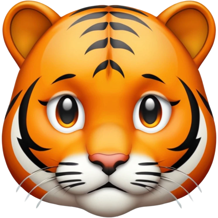 cute tiger crying with tears, sad face emoji