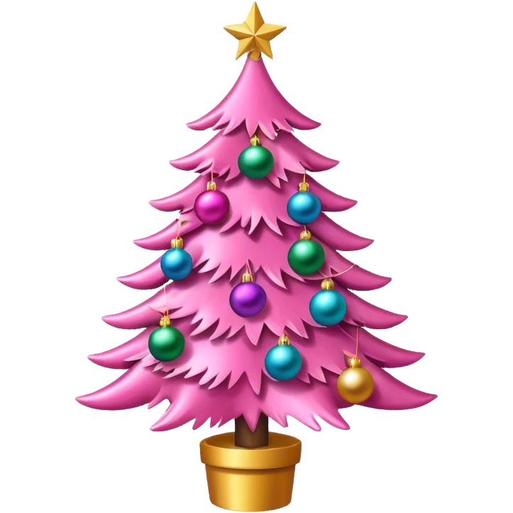 pink christmas tree emoji