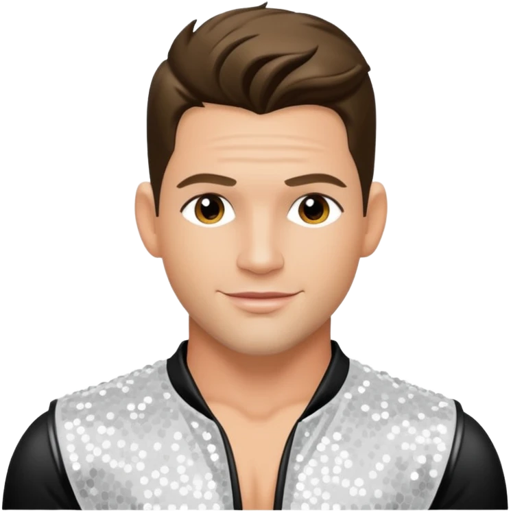 Jeff Timmons from 98 Degrees with white sequin outfit emoji