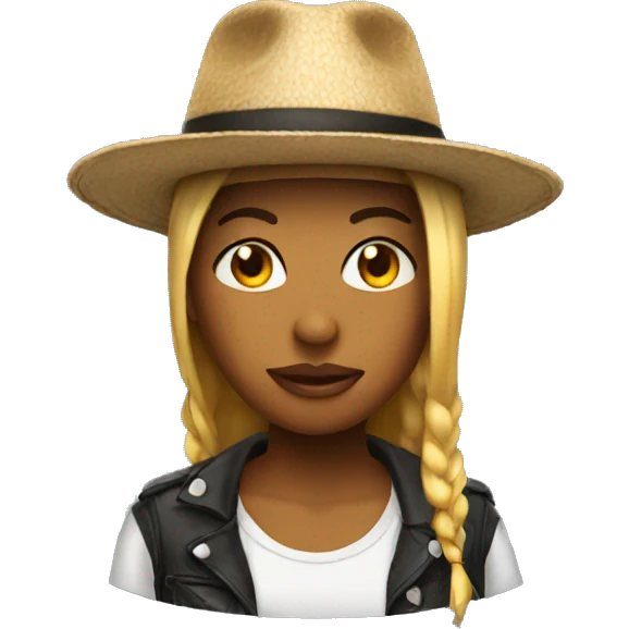 A baddie wearing a hat emoji