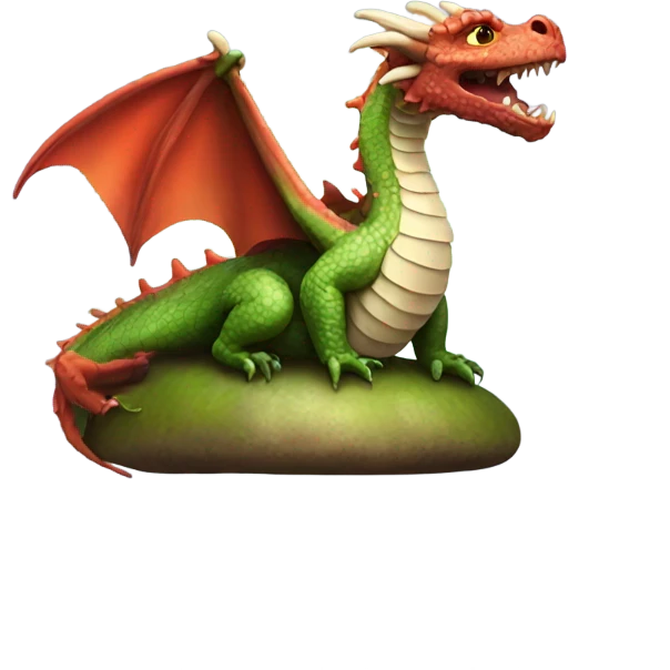 Dragon sitting on a mushroom emoji