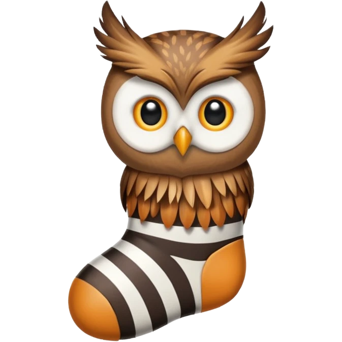 Owl stuck in a sock emoji