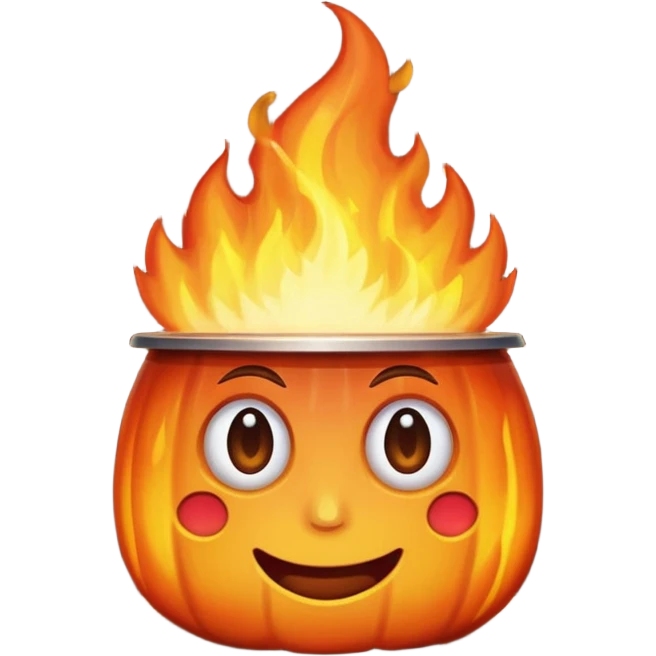Hot head on top of a table  emoji