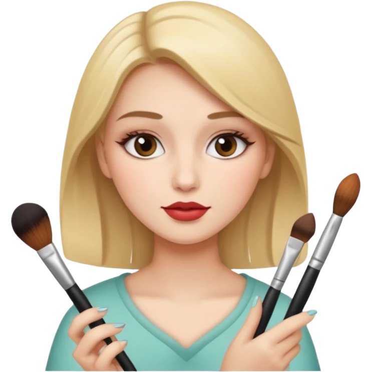 یک دختری که دارد ارایش می کند emoji