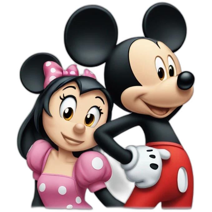Mickey Mouse with minnie mouse emoji