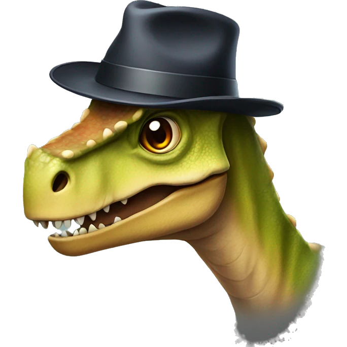 Dinosaur with a hat emoji