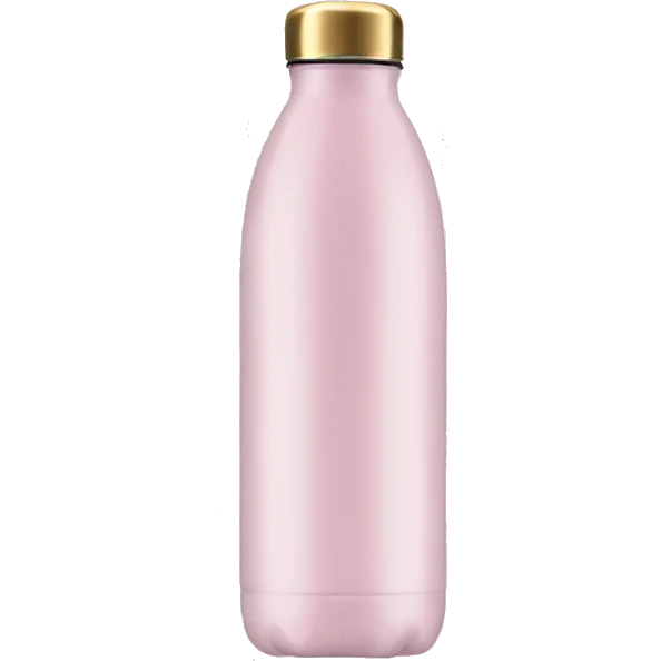 light pink water bottle gold metal lid emoji
