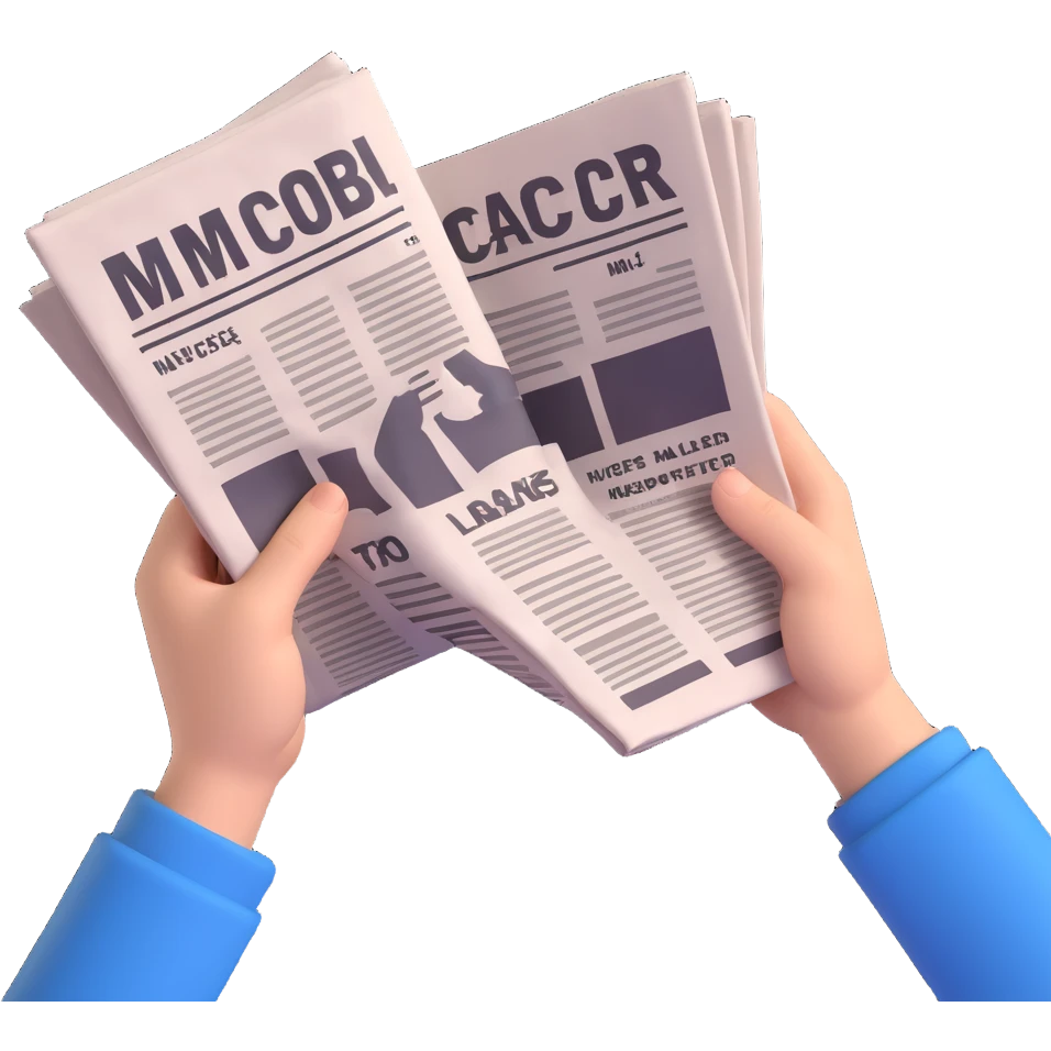 hands holding a newspaper emoji