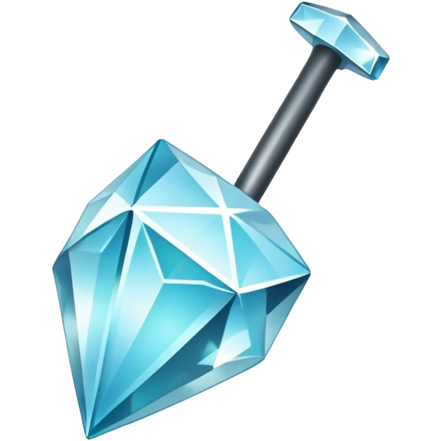 diamond minecraft hoe shiny emoji
