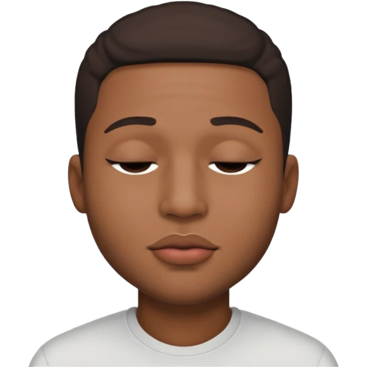ishowspeed lips closed and eyes closed black male biracial emoji