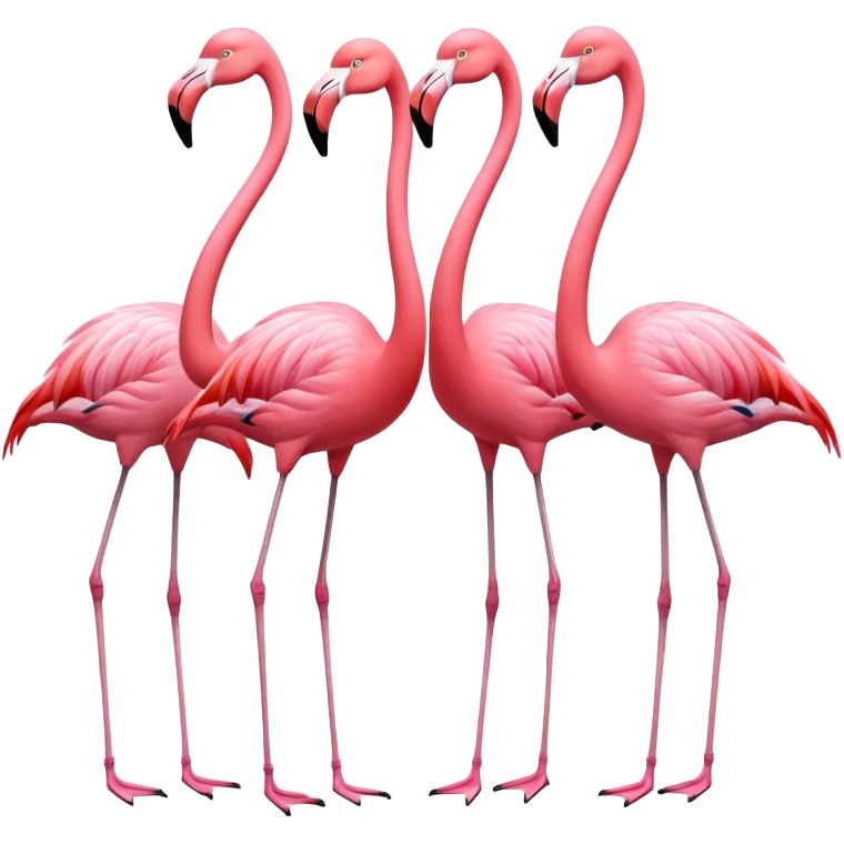 group of flamingos standing together emoji
