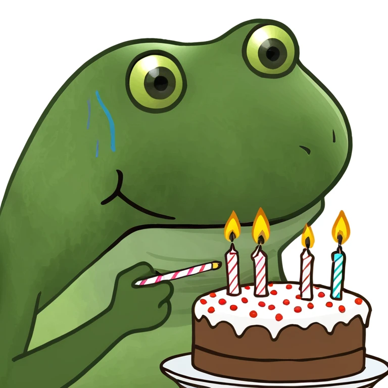 bufo blowing candles on cake emoji