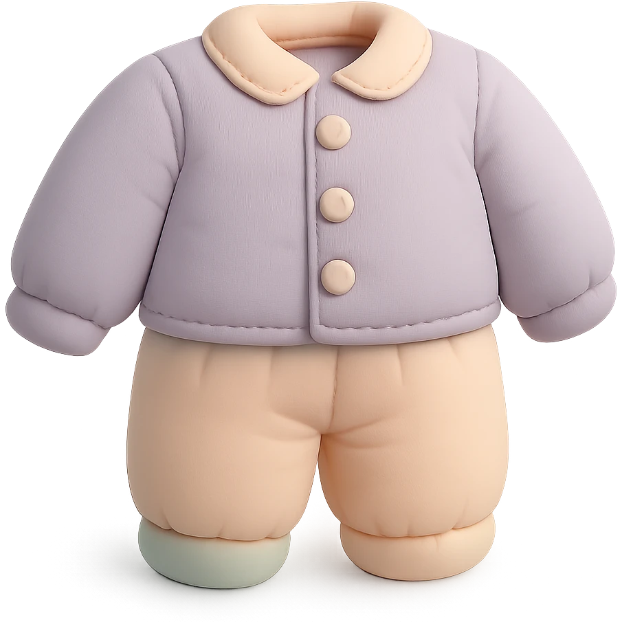 cute cushion style illustration of pajamas, soft and plush, pastel colors emoji