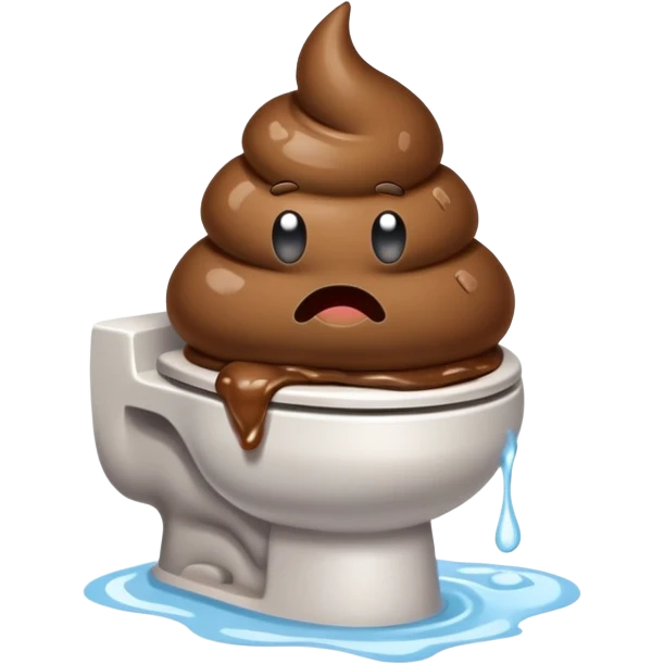Poop coming up from toilet emoji