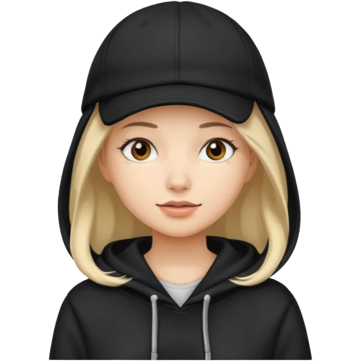 woman with black cap and hoodie emoji