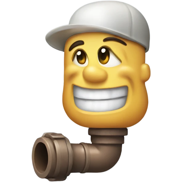 Smiling plumbing pipe emoji