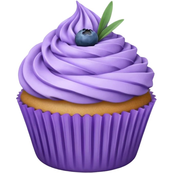  lavender sprig cupcake with blueberry  emoji