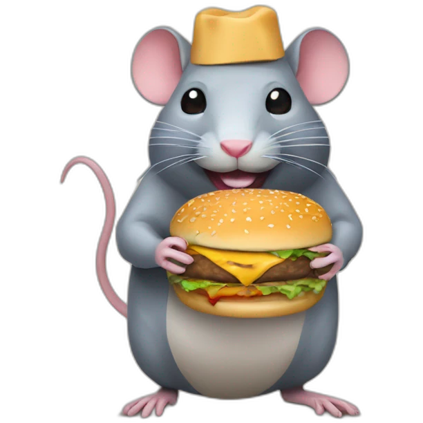 rat qui mange un burger emoji