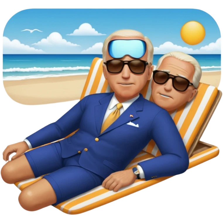 joe biden on the beach sleeping with big z's emoji