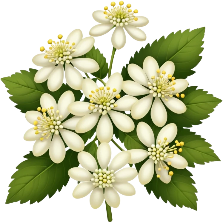 Elderberry white flower emoji