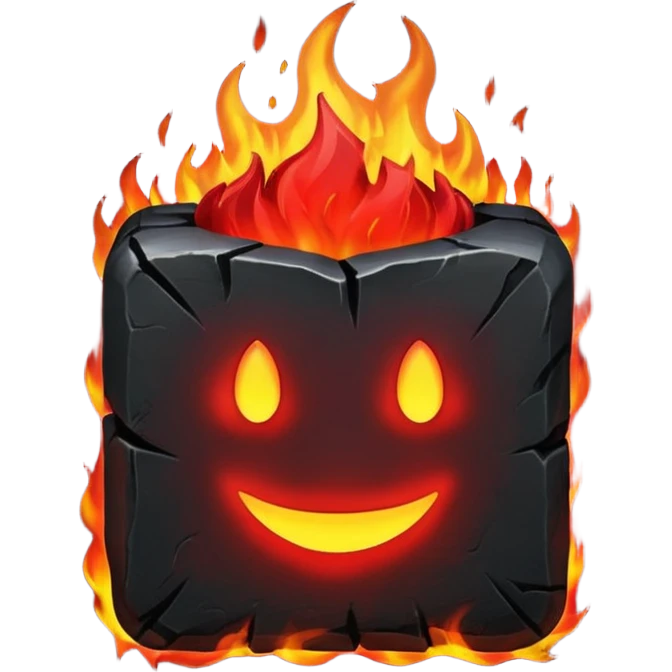 burning coal square emoji