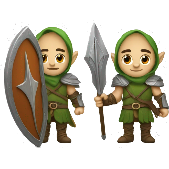 Elven Warrior with Shield and Spear emoji