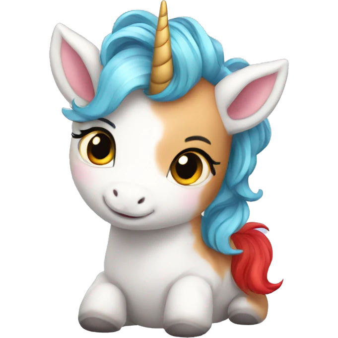 Baby unicorn with red hair emoji