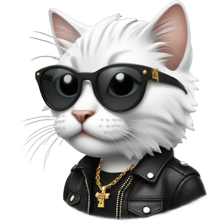 Cat dressed like ozzy osbourne emoji