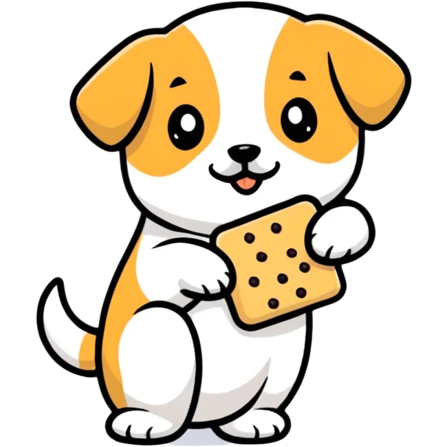 Puppy with cookies emoji