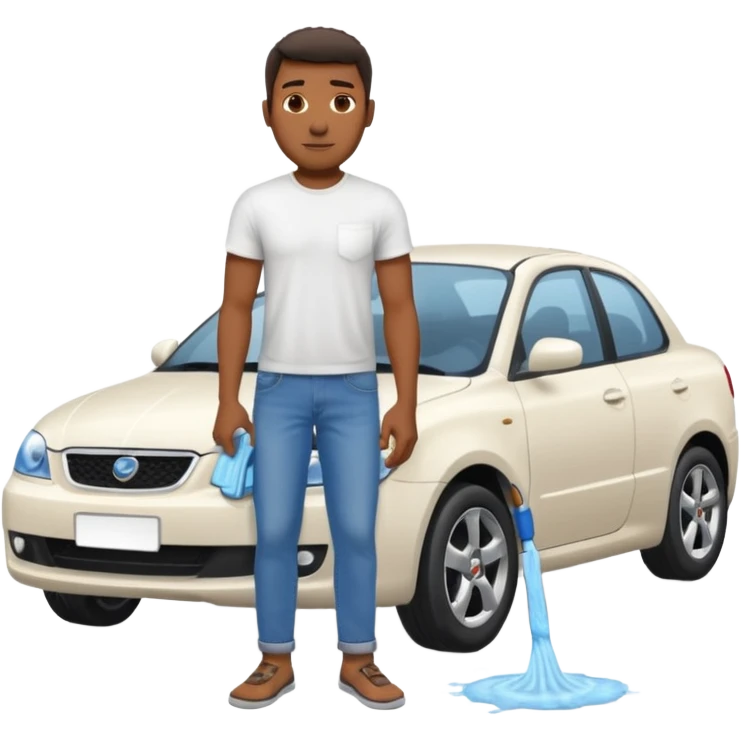 car washer black man with car  emoji