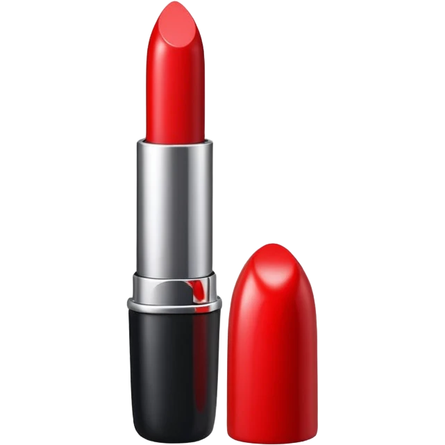 lipstick bullet, polished silver chrome, sexy beauty symbol emoji
