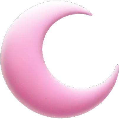 Pink crescent moon with clouds around it  emoji