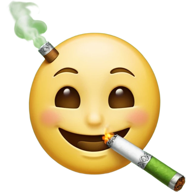 Emoji smoking a blunt emoji