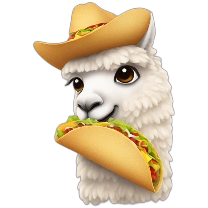 alpaca eating a taco emoji