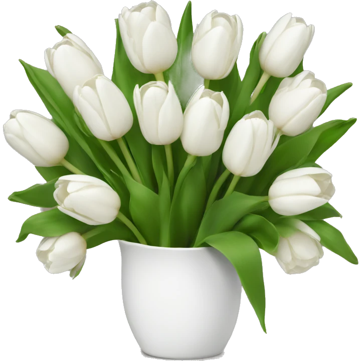 white tulip bouquet  emoji