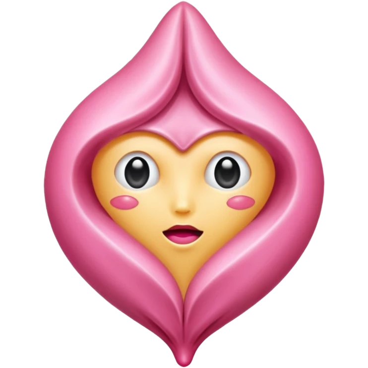 pink vulva with appearing moist emoji