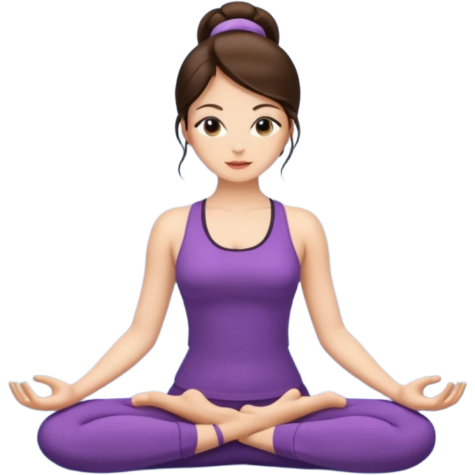 yoga women elegant and brunette hair emoji
