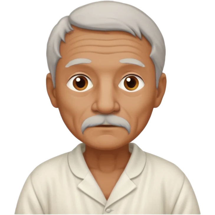An old French man made of clay and wearing a white nightgown emoji