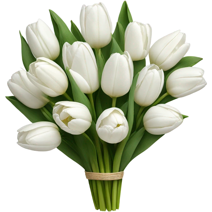 white tulip bouquet  emoji