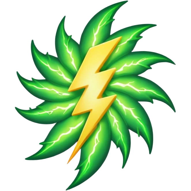 make warm light Green lightning emoji