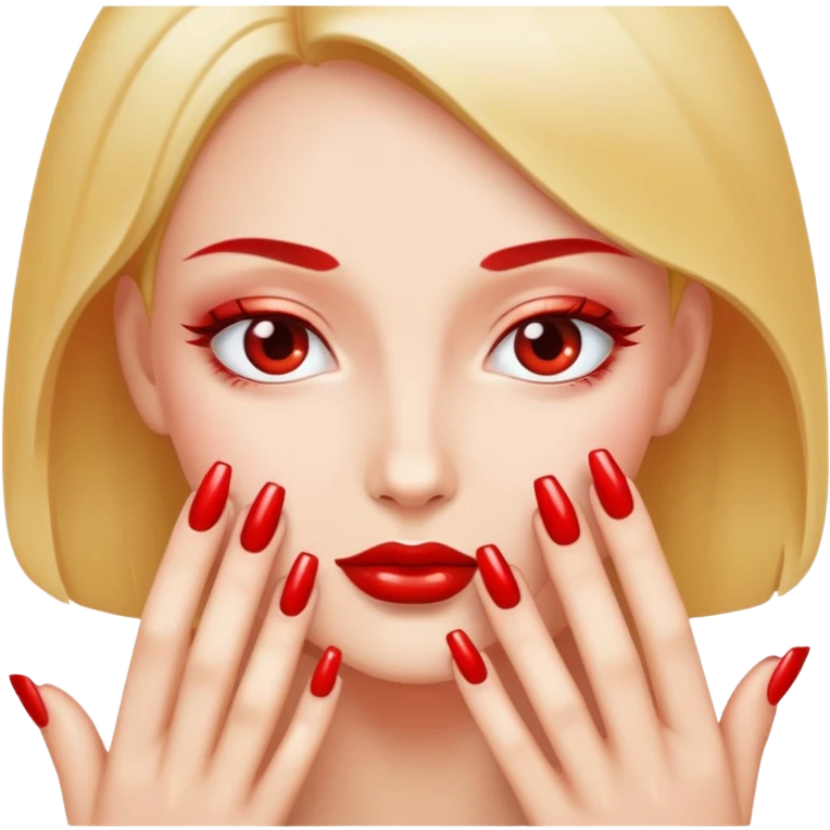 Manicure red nails emoji