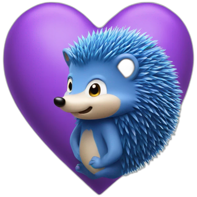 blue hedgehog heart emoji