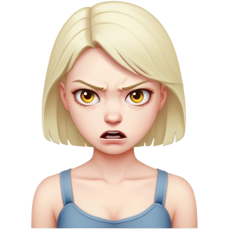 Crossing necks by neck angry girl emoji