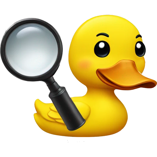 investigator yellow duck with a magnifying glass emoji