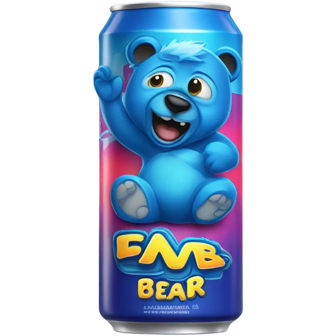 Blueberry Bear on an Energy Drink can emoji