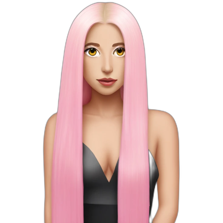 Lady Gaga On Chromatica,pink long straight hair emoji