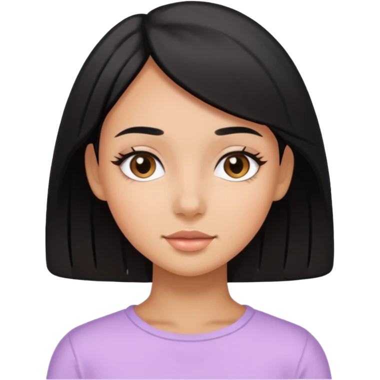 tan girl black hair cute pastel colors skin care emoji