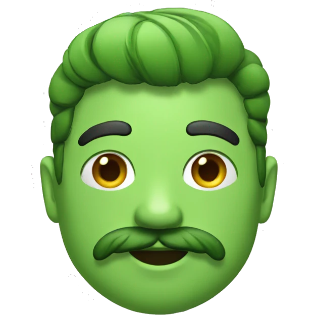 green skin and moustache emoji