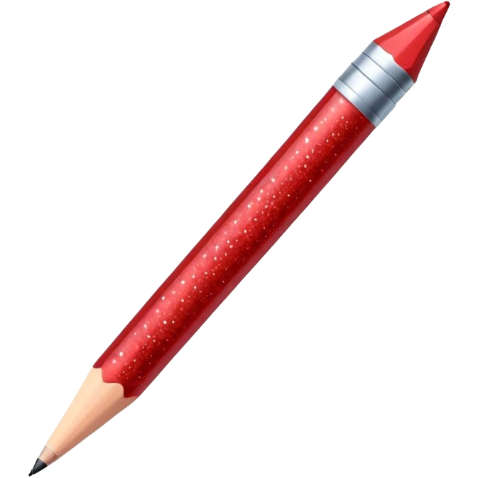 red glitter pencil emoji